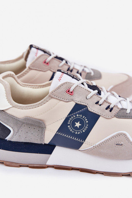 Suede Men Sneakers On Platform Big Star RR174471 Hi-Poly System Gray