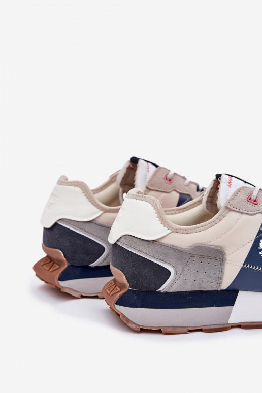 Zamszowe Sneakersy Męskie Na Platformie Big Star RR174471 Hi-Poly System Szare