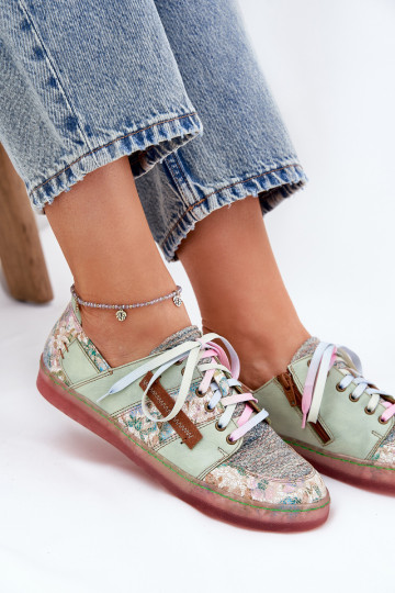 Leather Women's Shoes Maciejka 06791-09 Light Green