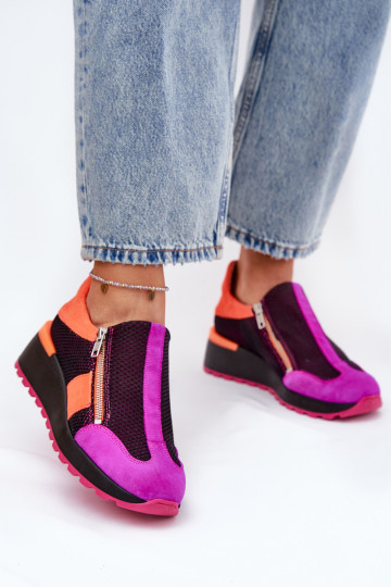 Leather Wedge Sneakers Maciejka Black 06853-15