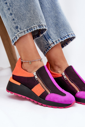 Leather Wedge Sneakers Maciejka Black 06853-15 2