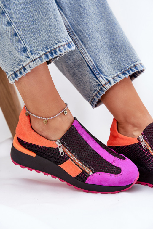 Leather Wedge Sneakers Maciejka Black 06853-15 Leather Wedge Sneakers Maciejka Black 06853-15