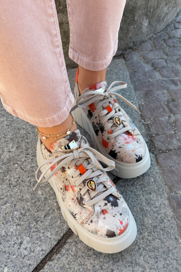 Leather Sneakers On Platform Maciejka 06891-18 Beige 2