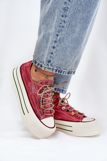 Women's Platform Sneakers Red GOE RR2N4104