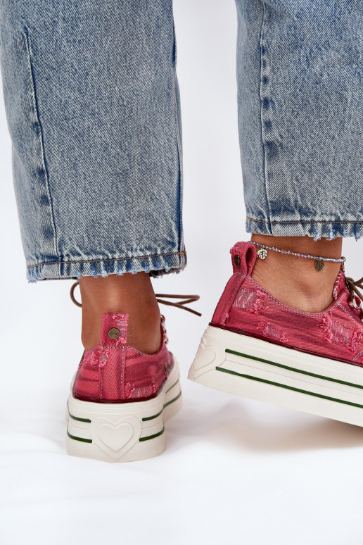 Women's Platform Sneakers Red GOE RR2N4104 Women's Platform Sneakers Red GOE RR2N4104