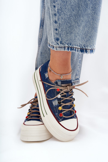 Womens Platform Sneakers GOE RR2N4103 Navy