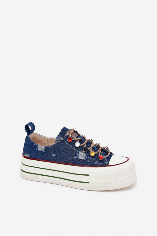Womens Platform Sneakers GOE RR2N4103 Navy Womens Platform Sneakers GOE RR2N4103 Navy