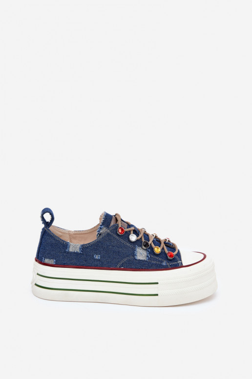 Womens Platform Sneakers GOE RR2N4103 Navy Womens Platform Sneakers GOE RR2N4103 Navy