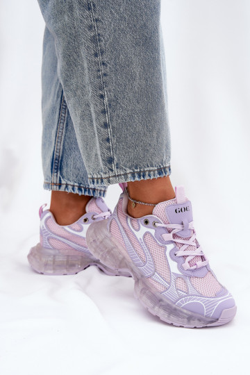 Women's Leather Sneakers GOE RR2N4081 Purple
