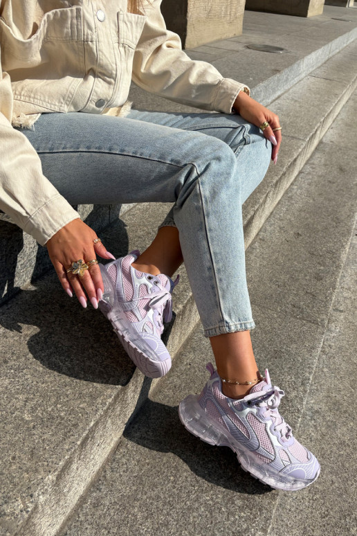 Women's Leather Sneakers GOE RR2N4081 Purple Women's Leather Sneakers GOE RR2N4081 Purple