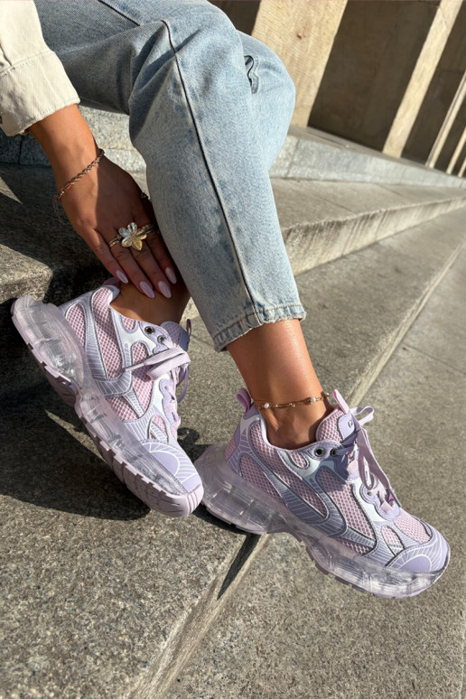 Women's Leather Sneakers GOE RR2N4081 Purple Women's Leather Sneakers GOE RR2N4081 Purple