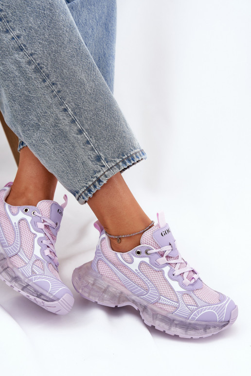 Women's Leather Sneakers GOE RR2N4081 Purple Women's Leather Sneakers GOE RR2N4081 Purple