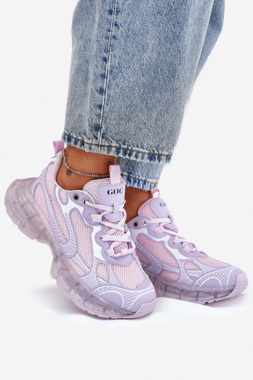 Women's Leather Sneakers GOE RR2N4081 Purple Women's Leather Sneakers GOE RR2N4081 Purple