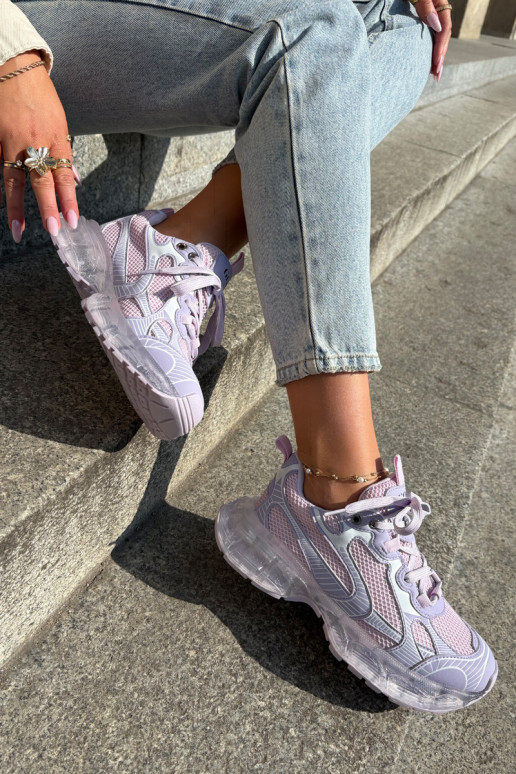 Women's Leather Sneakers GOE RR2N4081 Purple Women's Leather Sneakers GOE RR2N4081 Purple