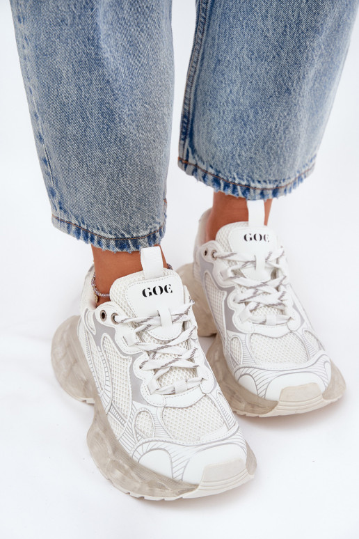 Skórzane Sneakersy Damskie GOE RR2N4083 Beżowe