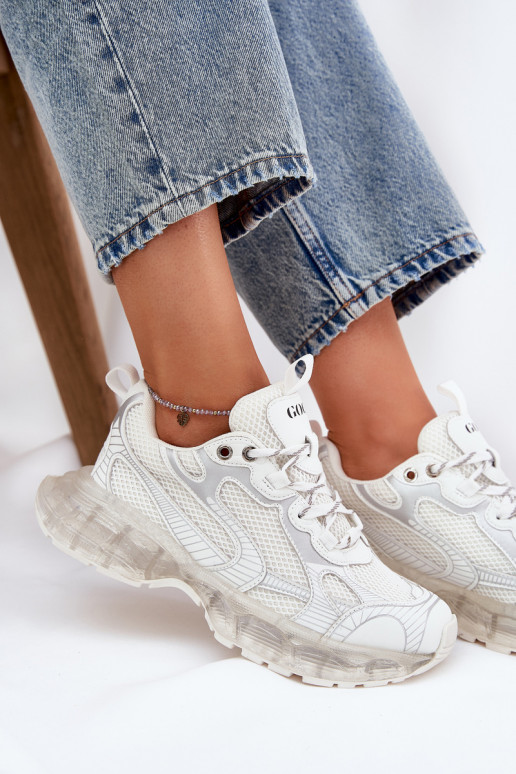 Ladies Leather Sneakers GOE RR2N4083 Beige Ladies Leather Sneakers GOE RR2N4083 Beige