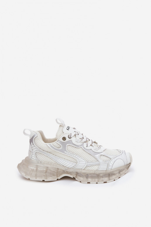 Skórzane Sneakersy Damskie GOE RR2N4083 Beżowe