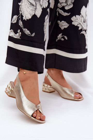 Leather Elegant Women's Sandals CheBello 4724 Gold 2