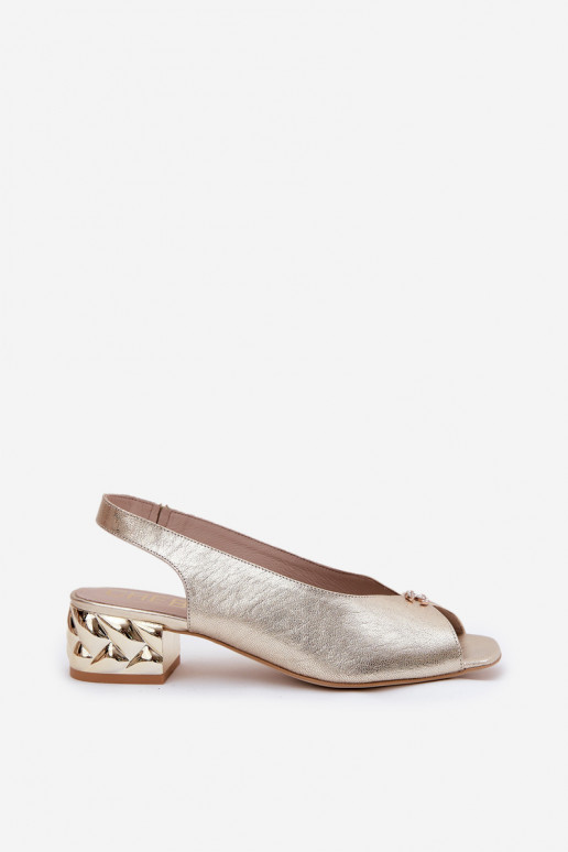 Leather Elegant Women's Sandals CheBello 4724 Gold