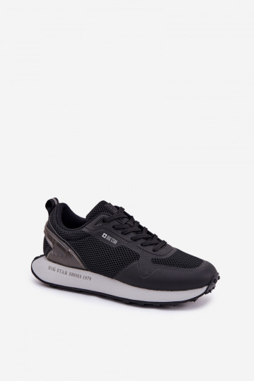 Sneakersy Męskie Na Platformie Big Star RR174361 Hi-Poly System Czarne