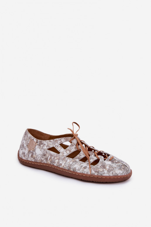 Leather Ballerinas With Cutouts Maciejka 06835-25/00-1 Golden Leather Ballerinas With Cutouts Maciejka 06835-25/00-1 Golden