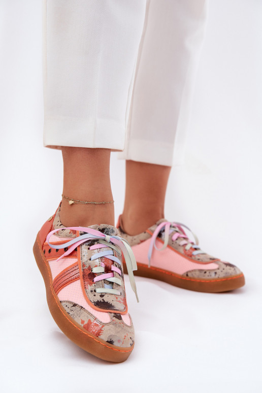 Womens Leather Sneakers Maciejka 06840-18 Orange