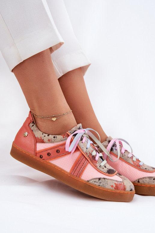 Womens Leather Sneakers Maciejka 06840-18 Orange