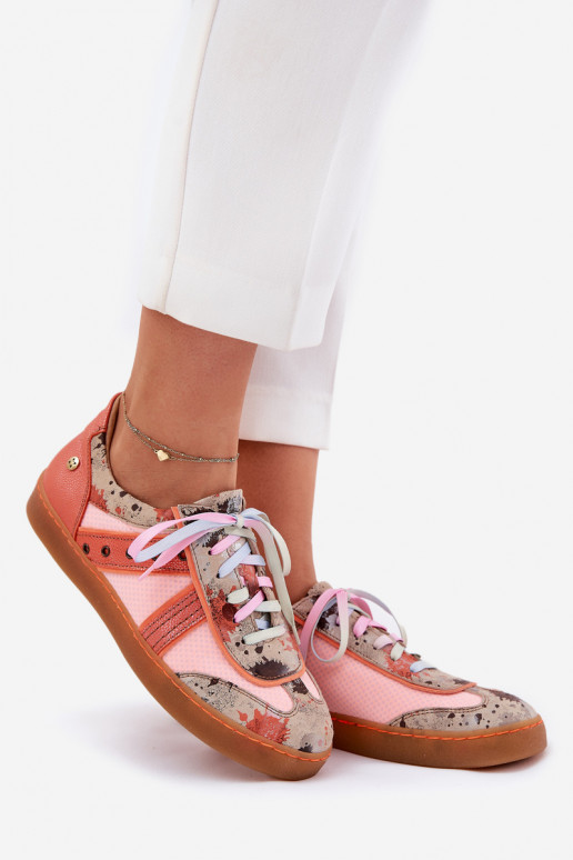 Womens Leather Sneakers Maciejka 06840-18 Orange