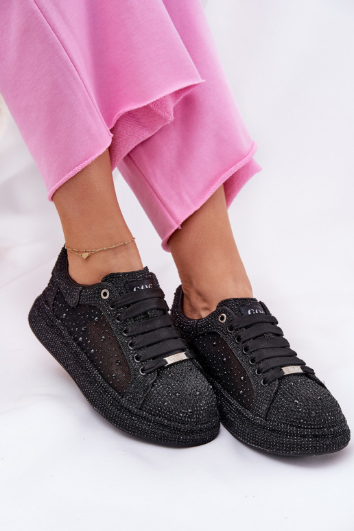 Zdobione Sneakersy Na Platformie GOE NN2N4021 Czarne