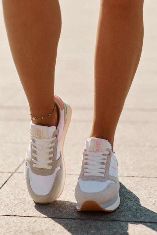 Suede Women's Sneakers Big Star RR274A047 HI-POLY SYSTEM Beige-White Suede Women's Sneakers Big Star RR274A047 HI-POLY SYSTEM Beige-White