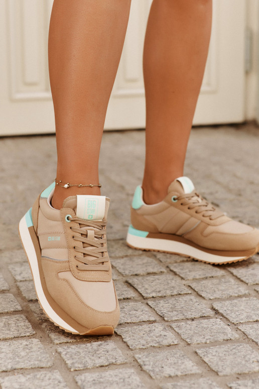 Women Suede Sneakers Big Star RR274A048 HI-POLY SYSTEM Dark Beige Women Suede Sneakers Big Star RR274A048 HI-POLY SYSTEM Dark Beige