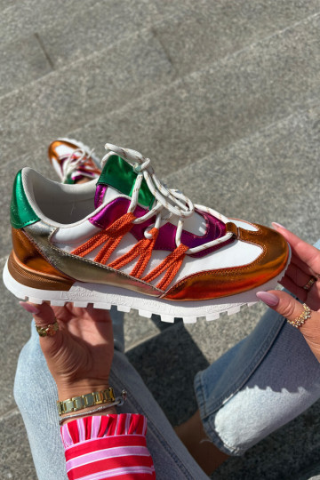 Skórzane Półbuty Sneakersy Damskie Artiker 56C1737 Multikolor
