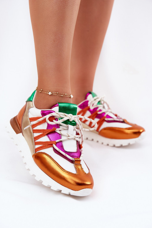 Skórzane Półbuty Sneakersy Damskie Artiker 56C1737 Multikolor