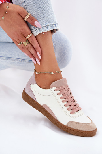 Ladies Leather Sneakers Zazoo N1220 White