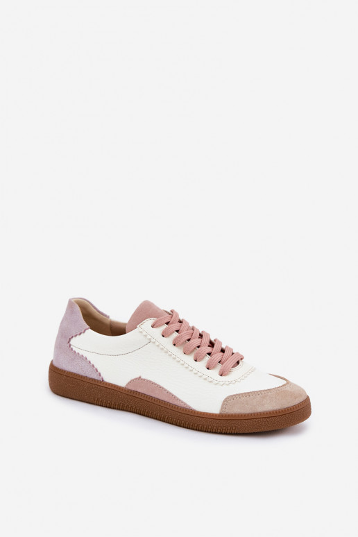 Ladies Leather Sneakers Zazoo N1220 White