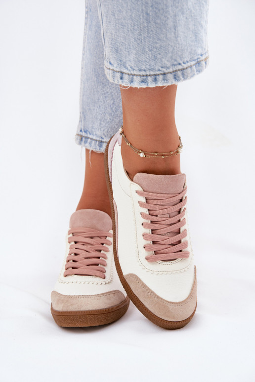 Ladies Leather Sneakers Zazoo N1220 White