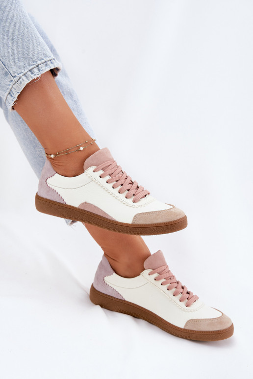 Ladies Leather Sneakers Zazoo N1220 White