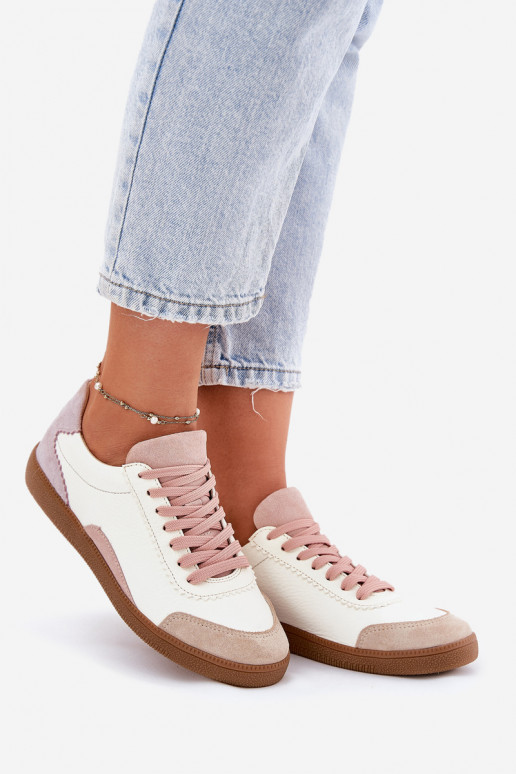 Ladies Leather Sneakers Zazoo N1220 White