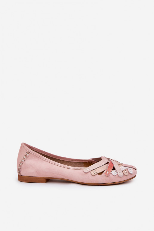 Ladies Leather Ballet Flats Maciejka 01358-51 Pink Ladies Leather Ballet Flats Maciejka 01358-51 Pink