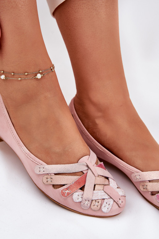 Ladies Leather Ballet Flats Maciejka 01358-51 Pink Ladies Leather Ballet Flats Maciejka 01358-51 Pink