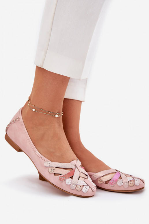 Ladies Leather Ballet Flats Maciejka 01358-51 Pink Ladies Leather Ballet Flats Maciejka 01358-51 Pink