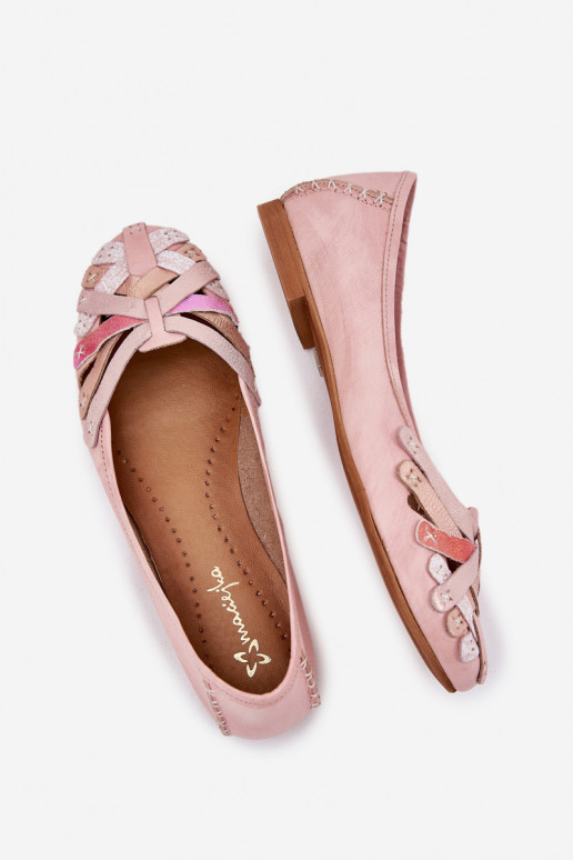 Ladies Leather Ballet Flats Maciejka 01358-51 Pink Ladies Leather Ballet Flats Maciejka 01358-51 Pink