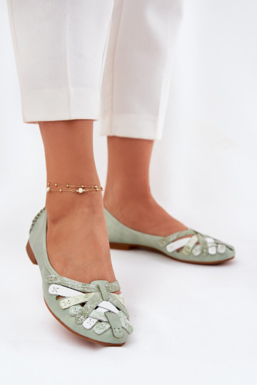 Ladies Leather Ballet Flats Maciejka 01358-50 Mint 2