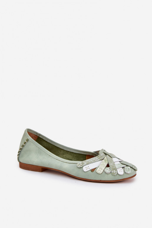 Ladies Leather Ballet Flats Maciejka 01358-50 Mint Ladies Leather Ballet Flats Maciejka 01358-50 Mint