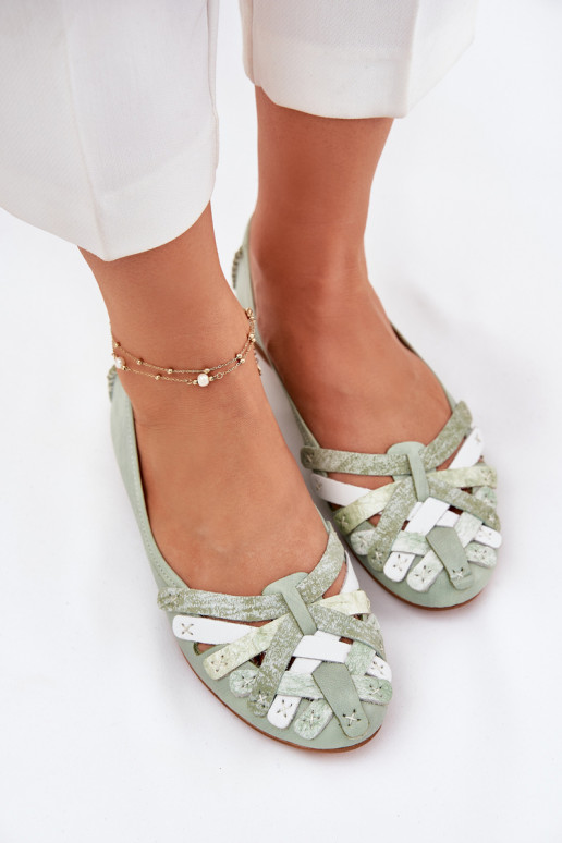 Ladies Leather Ballet Flats Maciejka 01358-50 Mint Ladies Leather Ballet Flats Maciejka 01358-50 Mint