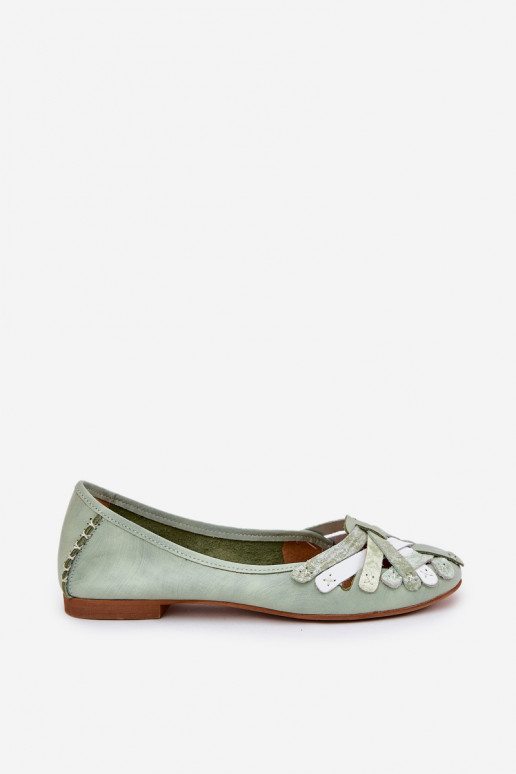 Ladies Leather Ballet Flats Maciejka 01358-50 Mint Ladies Leather Ballet Flats Maciejka 01358-50 Mint