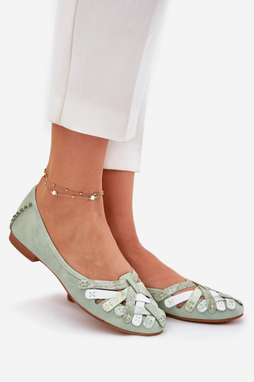 Ladies Leather Ballet Flats Maciejka 01358-50 Mint Ladies Leather Ballet Flats Maciejka 01358-50 Mint