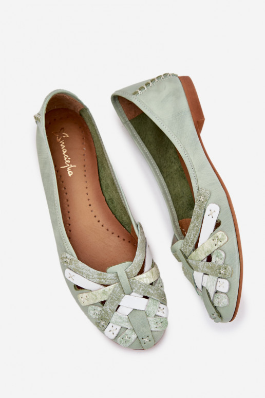 Ladies Leather Ballet Flats Maciejka 01358-50 Mint Ladies Leather Ballet Flats Maciejka 01358-50 Mint