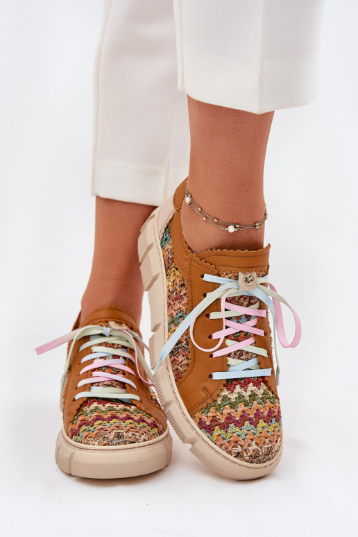 Damskie Skórzane Półbuty Maciejka 05850-29 Multikolor