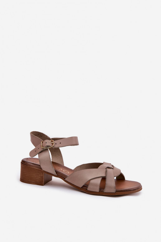 Leather Sandals On A Delicate Heel Beige Zazoo 40372 Leather Sandals On A Delicate Heel Beige Zazoo 40372